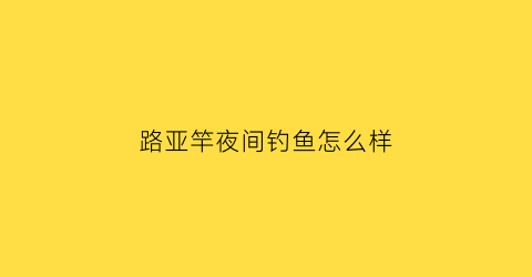 路亚竿夜间钓鱼怎么样(路亚夜间用什么饵)
