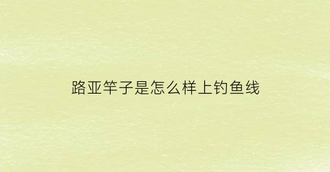 路亚竿子是怎么样上钓鱼线(路亚竿上线方法)
