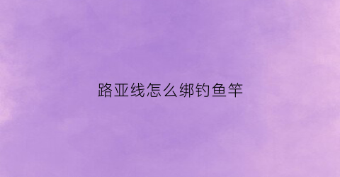 路亚线怎么绑钓鱼竿(路亚如何绑线)