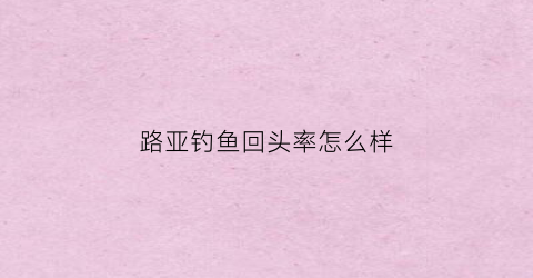 路亚钓鱼回头率怎么样(路亚怎么收线中鱼率高)