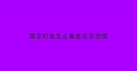 路亚钓鱼怎么看鱼在攻击饵(路亚怎么看饵是否到底)