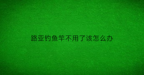 路亚钓鱼竿不用了该怎么办(路亚竿不钓了怎么收线)