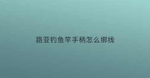 “路亚钓鱼竿手柄怎么绑线(路亚手柄手握法图)