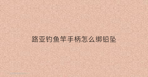 路亚钓鱼竿手柄怎么绑铅坠(路亚竿杆柄讲解)