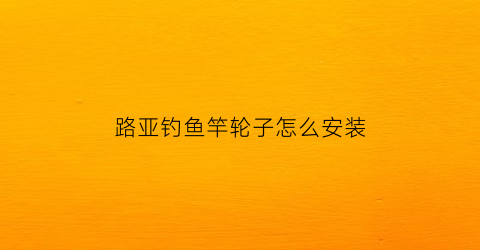 路亚钓鱼竿轮子怎么安装(路亚钓鱼竿轮子怎么安装视频)