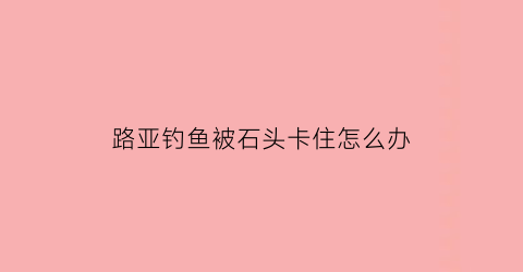 路亚钓鱼被石头卡住怎么办(路亚勾到石头)