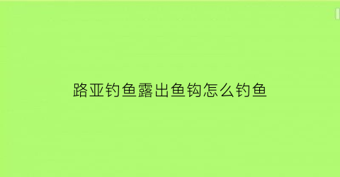 路亚钓鱼露出鱼钩怎么钓鱼(路亚鱼钩有倒刺吗)