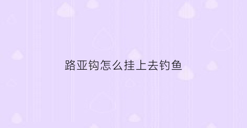 路亚钩怎么挂上去钓鱼(路亚怎么挂钩图解)