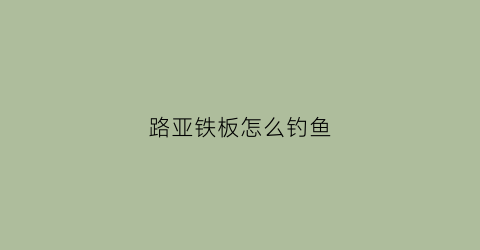 路亚铁板怎么钓鱼(路亚铁板钓鱼视频)