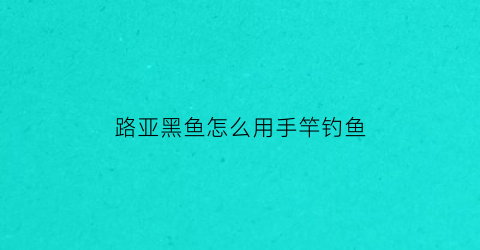 路亚黑鱼怎么用手竿钓鱼(路亚黑鱼新手教程视频)