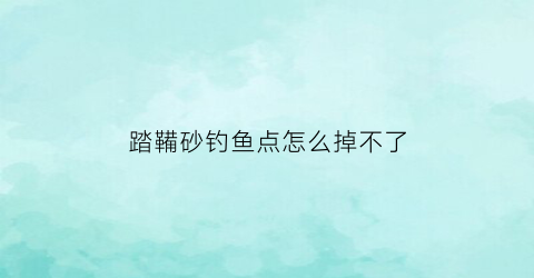 踏鞴砂钓鱼点怎么掉不了(踏鞴砂锚点怎么开)