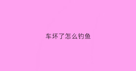 车坏了怎么钓鱼(车坏了怎么钓鱼视频)