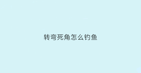 “转弯死角怎么钓鱼(左转弯死角)