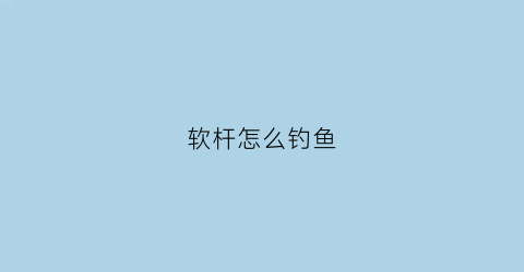 软杆怎么钓鱼(软杆钓鱼怎么样)
