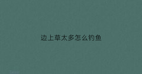 边上草太多怎么钓鱼