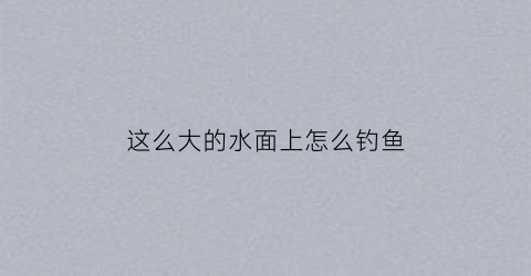 这么大的水面上怎么钓鱼(水面太大怎么钓鱼)