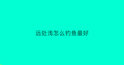 远处浅怎么钓鱼最好(钓远不钓近钓浅不钓深)
