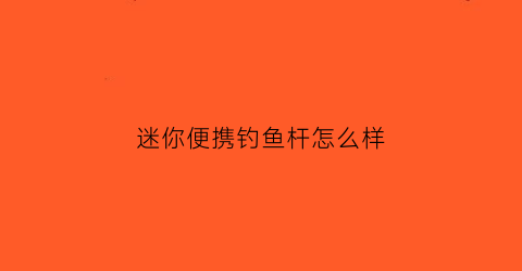 迷你便携钓鱼杆怎么样(迷你钓鱼竿图片及价格)