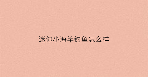 迷你小海竿钓鱼怎么样(迷你小海竿钓鱼视频)