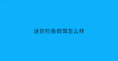 迷你钓鱼假饵怎么样