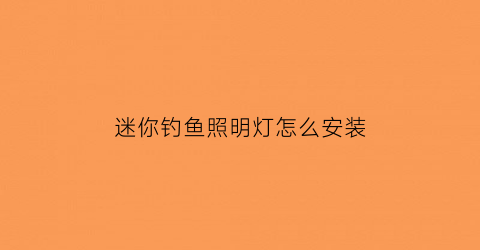 迷你钓鱼照明灯怎么安装(迷你灯鱼群游)