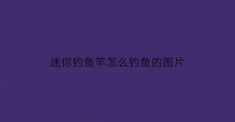 迷你钓鱼竿怎么钓鱼的图片(迷你鱼竿钓小鱼视频)