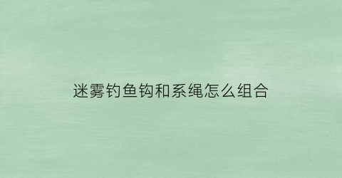 “迷雾钓鱼钩和系绳怎么组合(迷雾钓鱼钩和系绳怎么组合使用)