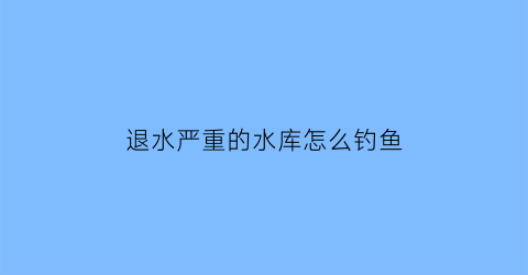 “退水严重的水库怎么钓鱼(退水严重的水库怎么钓鱼呢)