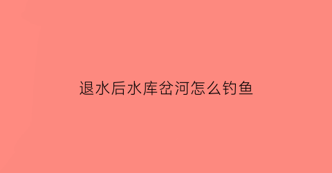 退水后水库岔河怎么钓鱼(河沟退水怎么钓鱼)
