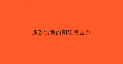 遇到钓鱼的明星怎么办(遇到钓鱼执法应该怎么办)