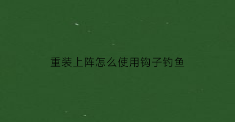 “重装上阵怎么使用钩子钓鱼(重装上阵怎么装轮子)