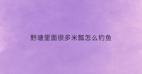 野塘里面很多米瓢怎么钓鱼(塘里有瓢怎么办)