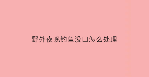 野外夜晚钓鱼没口怎么处理(野外夜钓技巧)