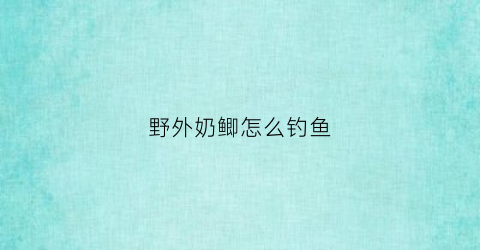 野外奶鲫怎么钓鱼(钓奶鲫技巧)