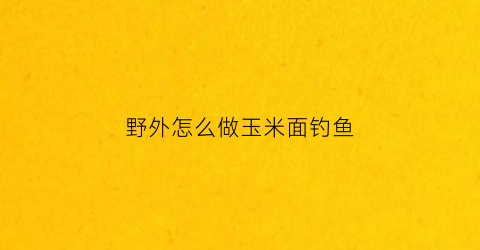 野外怎么做玉米面钓鱼(野钓玉米面和什么搭配最好)
