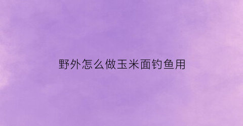 野外怎么做玉米面钓鱼用(野钓玉米面和什么搭配最好)