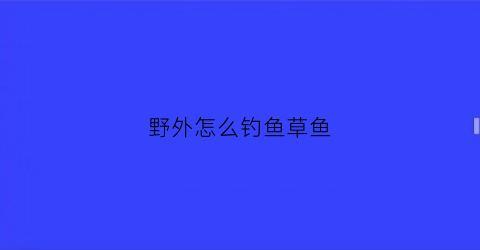 野外怎么钓鱼草鱼(野钓草鱼的方法和技巧)