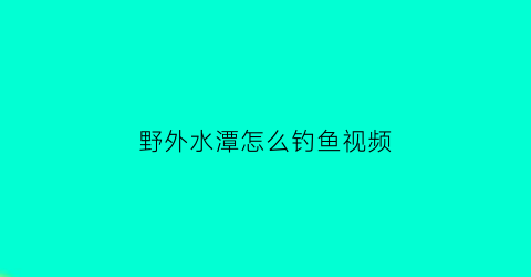 野外水潭怎么钓鱼视频