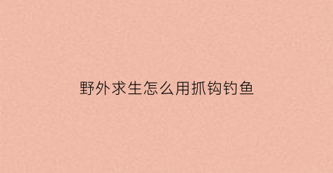 野外求生怎么用抓钩钓鱼(野外求生抓鱼视频)