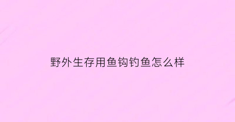 野外生存用鱼钩钓鱼怎么样(野外生存用鱼钩钓鱼怎么样好钓吗)
