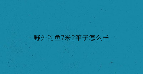 野外钓鱼7米2竿子怎么样(野钓7米2什么鱼竿牌子好)