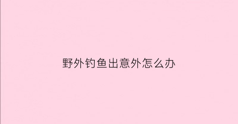 野外钓鱼出意外怎么办(野外钓鱼出意外怎么办呢)