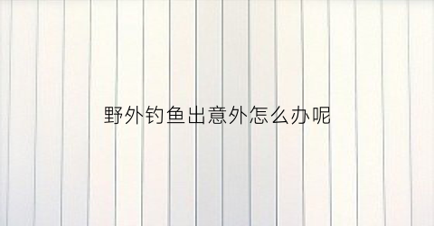 “野外钓鱼出意外怎么办呢(野外钓鱼技巧大全)