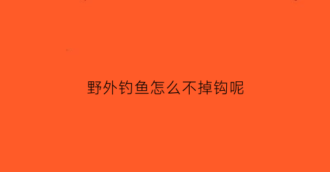 “野外钓鱼怎么不掉钩呢(野外怎么钓鱼鱼会上钩)