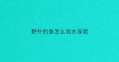 野外钓鱼怎么测水深呢(野外如何判断水深)