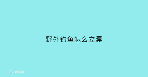 野外钓鱼怎么立漂(野外钓鱼怎么立漂视频)