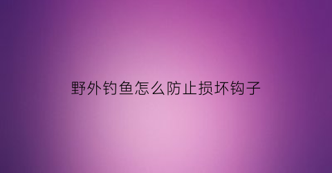 “野外钓鱼怎么防止损坏钩子(野外钓鱼怎样防蚊虫)