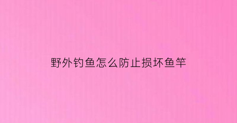 “野外钓鱼怎么防止损坏鱼竿(野外钓的鱼怎么存活)