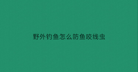 野外钓鱼怎么防鱼咬线虫(户外钓鱼怎么防蚊子咬)