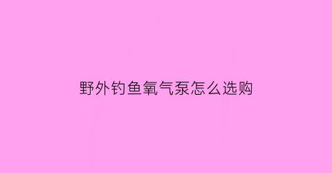 野外钓鱼氧气泵怎么选购